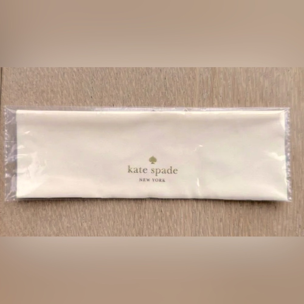 NEW KATE SPADE IVORY & GOLD MICROFIBER CLEANING CLOTH FOR GLASSES OR SUNGLASSES